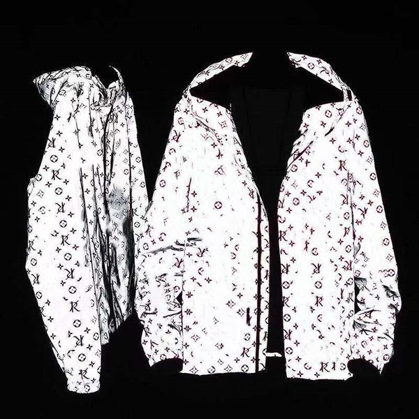 

autumn mens jacket reflective spring outwear windbreaker hoodie zipper fashion women hooded jackets coat outside sport mans clothing, Black;brown