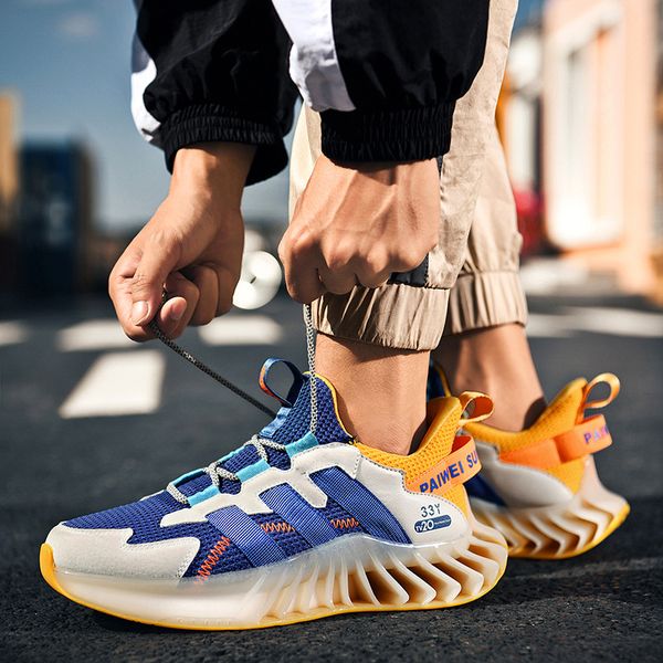 

men sneakers comfortable light men sports shoes non-slip outdoor street lace-up men sneakers sole protection