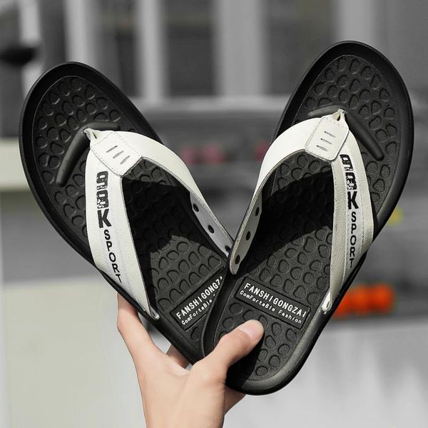 

slippers sandale ete homme sandals shoes men flip flops shower chancla hombre teenslippers sandales bain sandalias for man sandel, Black