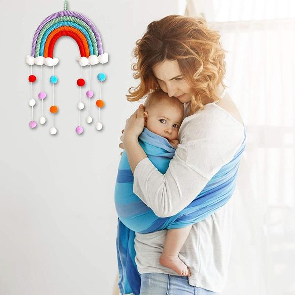

decorative objects & figurines wall rainbow decoration hand-woven pendant hanging plush ball home colorful bedroom door kids gift ornament