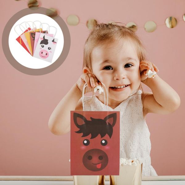 

gift wrap 12pcs farm animal theme paper bags package candy party favor
