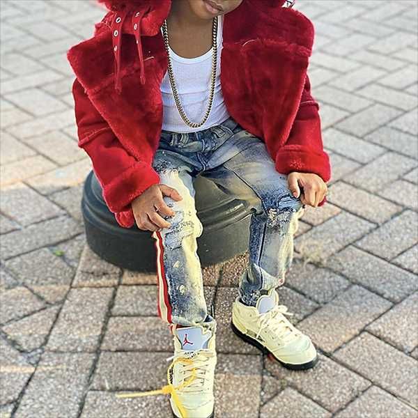 

jeans 2021 hipster premium summer stretch street denim torn kids, Blue