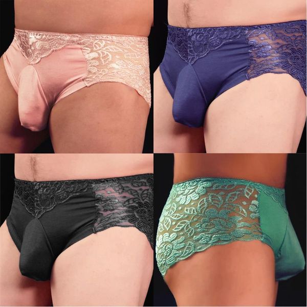

underpants en's low rise lace breathable briefs see through underwear pouch panties men transparent personal bikin, Black;white