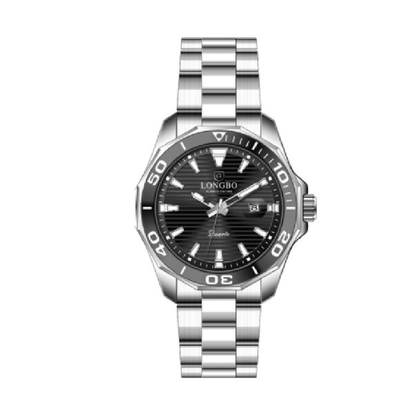 

mens watch diving waterproof 43mm calendar bracelet male business wristwatch luminous pointer montre de luxe, Slivery;brown