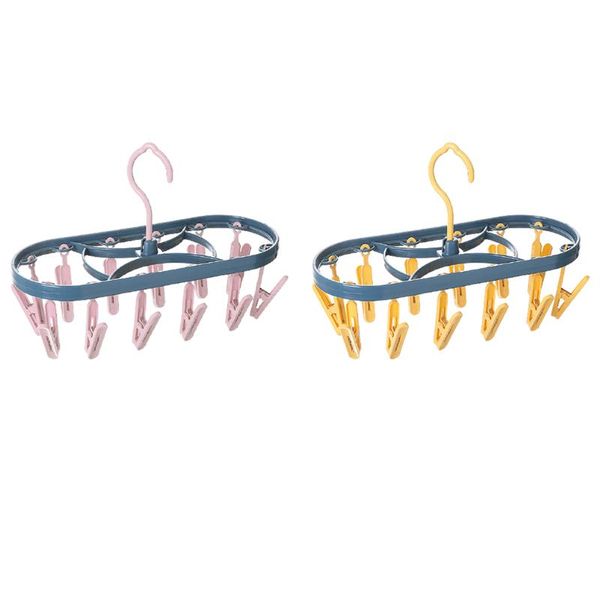 

hangers & racks 2pcs underwear towels home lingerie clothes hanger with 12 pegs dorm for socks drying rack space saving children adults port