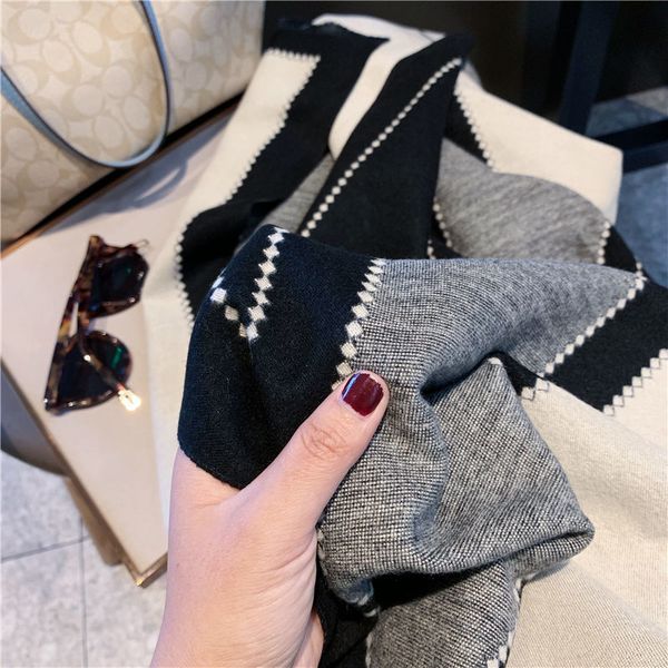 

classic beautiful designer scarf, fashion versatile winter warm cashmere dib thick shawl wholesale 180*70cm, Blue;gray