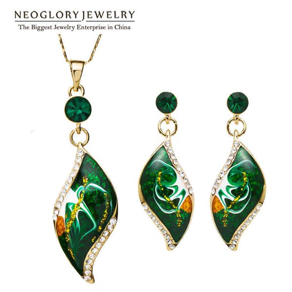 

jewelry sets neoglory light yellow gold color enamel african costume fashion bridal bridesmaid engagement indian gifts 2021ena1, Black