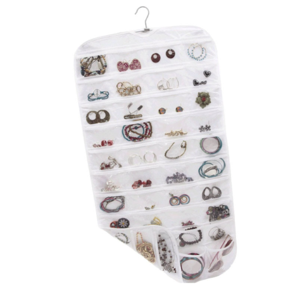 

double-sided transparent pvc jewelry storage hanging bag collection necklace bags