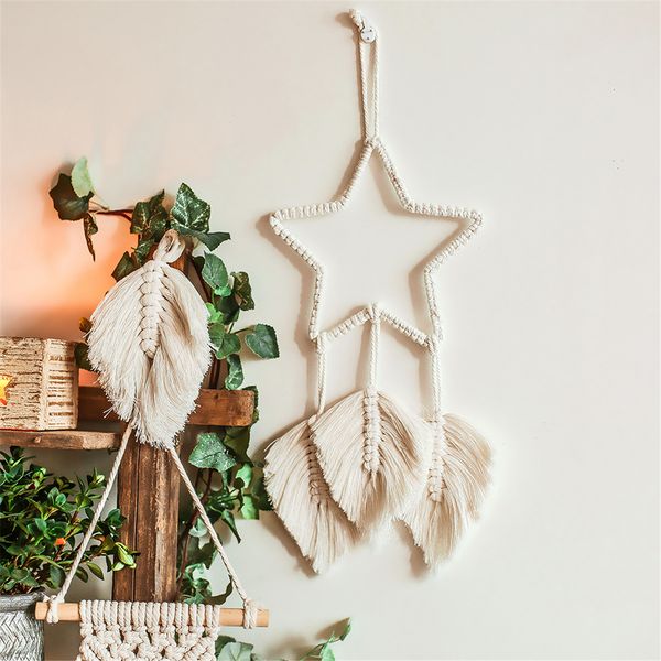 

Handmade Macrame Wall Hanging Woven Tapestry Home Art Decor Bohemia Dorm Decorative Wedding Party Decor Craft Room Decoration