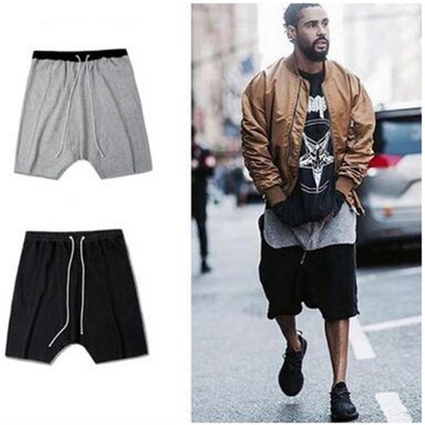 

kanye men harem hippop hi-street shorts low crotch pants trousers summer fashion discount, Black