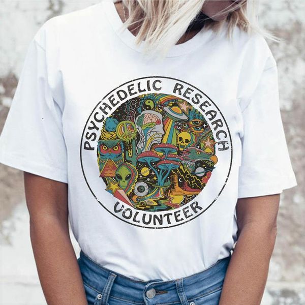 

psychedelic search volunteer printed summer mens t shirt female casual short sleeve tees ulzzang harajuku men and women, White;black