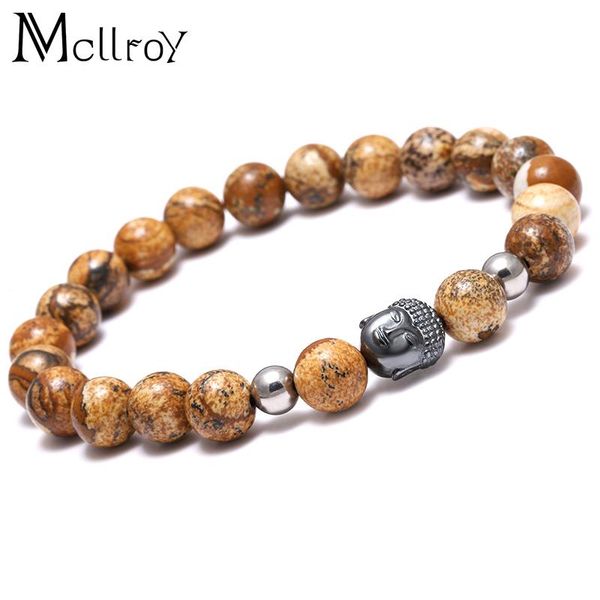 

beaded, strands mcllroy natural stone bead buddha bracelet men black onyx tiger eye bracelets for women pulseira masculina