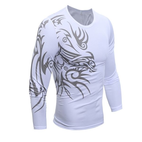 

autumn new spring and dragon tattoo t-shirt men's long sleeve t-shirt t17