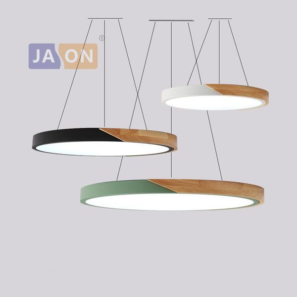

modern iron wood acryl 5cm round 23-60cm dimmable chandelier lighting suspension luminaire lampen lustre for dinning room chandeliers