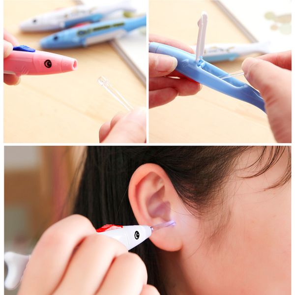 

3Pieces/Lot1pcs Cute LED Small Fish Luminous Ear Spoon To Remove Earwax And Earwax Cleaning Gadgets Are Energy-efficient And Durable