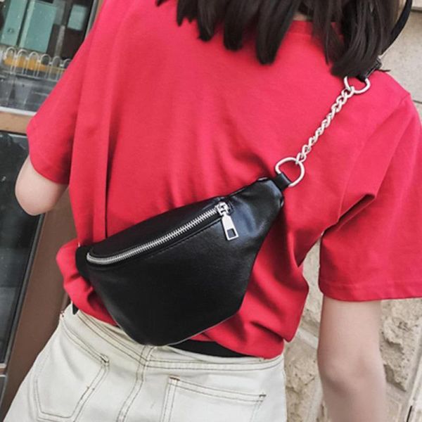 

fashion trend girl chest bag messenger outdoor travel waist hip-hop street style chain underarm bags
