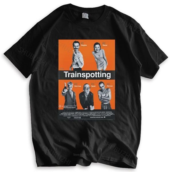 

men's t-shirts fashion brand t shirt mens loose trainspotting t-shirt design british black comedy fitted cotton tshirt for boys, White;black