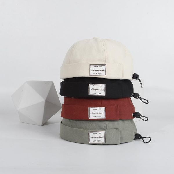 

ball caps retro skull cap landlord breathable beanie hat sailor adjustable washed brimless vintage hip hop men, Blue;gray