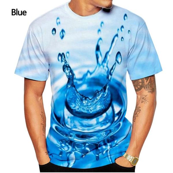 

men's t-shirts summer fashion drop casual short sleeve 3d printed t-shirt, White;black