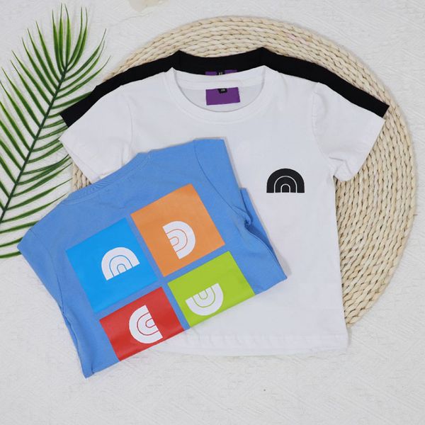 

rainbow designers clothes kids tracksuit boy + shorts children clothing letter print baby girl comfortable t shirt cotton tshirts, White