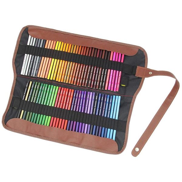 

pencil bags 72 pcs individual colors premium colored pencils set with roll up pouch canvas pen bag for school office artist sketch