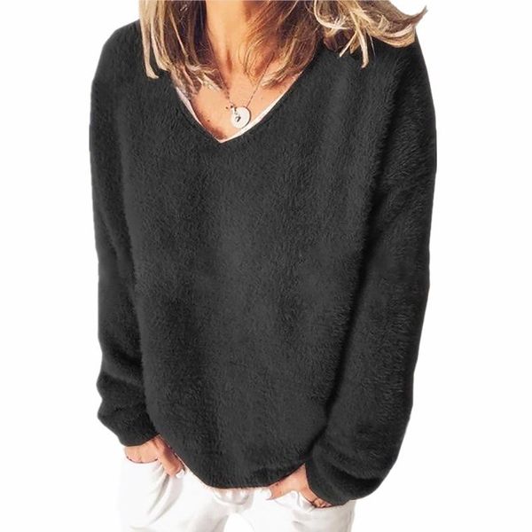 

women's sweaters sweater v neck long sleeve loose, White;black