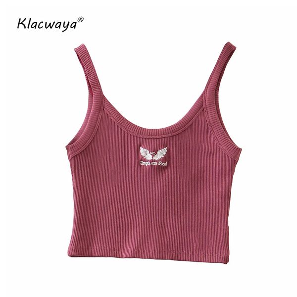 Crop Top Women Tank Mujer Camisetas para Verão Pink Haut Femme Corset Gilet Halter Sexy Menina Suave Bustier Camisole fora do 210521