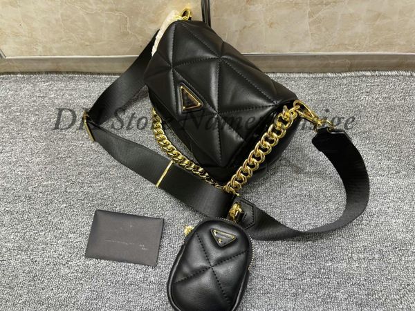 

handbag multi pochette bag crosbody sytem patchwork black chain shoulder re-edition nylon deigner hobo canva luxury women re-nylon