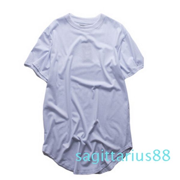 

factorymz24 t-shirt curved extended fashion men summer hem longline hip hop tshirts urban blank mens tee shir, White;black