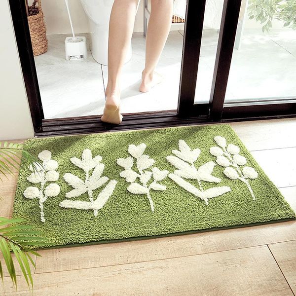 

carpets customize bath mat non-slip rug leaves kitchen livingroom absorbent microfiber pad anti-fall door for floor toilet household