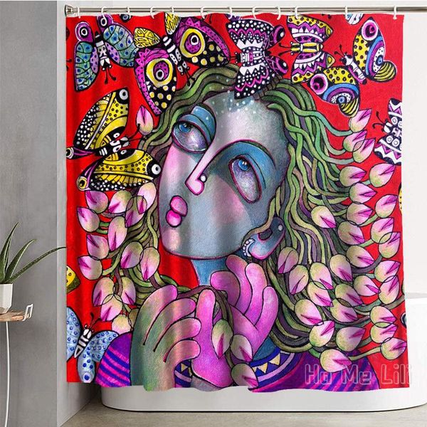 

shower curtains abstract portraits of people curtain waterproof bathroom decor