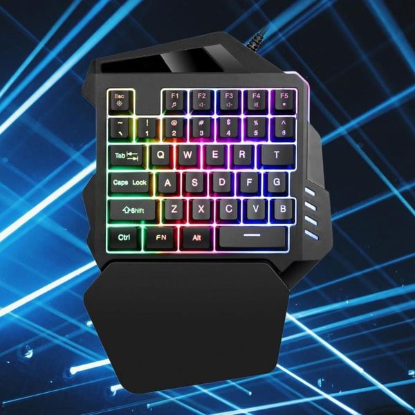 

keyboards backlight wired keypad single handed game keyboard one hand ergonomic gaming for lapdeskps4 gamer