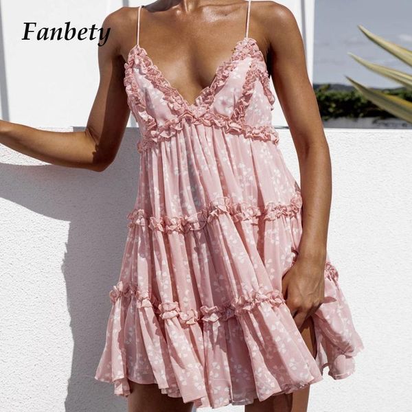 

casual dresses fashion sleeveless ruffle a-line dress women 2021 summer elegant v-neck party lady backless vestido, Black;gray