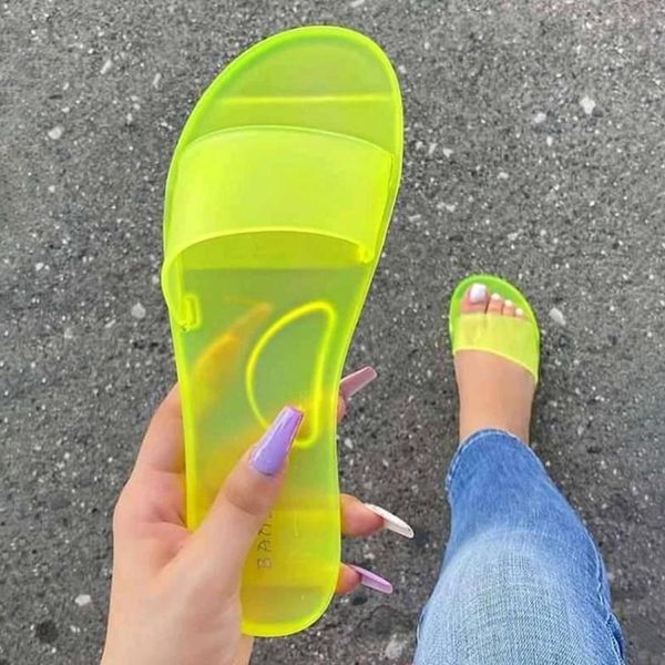 

slippers summer women jelly colorful slides transparent candy color casual ladies bathroom non slip beach shoes female 2021, Black