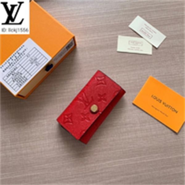 

leather brand wallets designer luxury purse gnsk long m62630 red clutches embossed small chain key compact case men evening real key card ho, Red;black