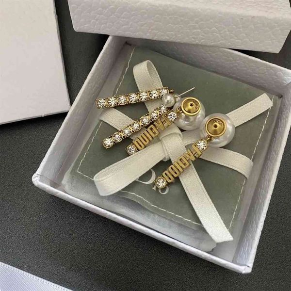 

aaa designer jewelry letter classic inlaid pearl women's seiko version 925 silver needle anti allergy earrings women, Golden;silver