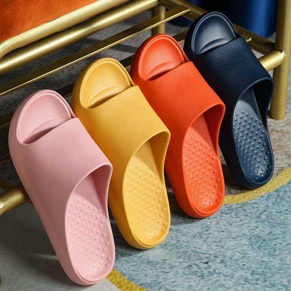 

home bathroom slippers for men/women non-slip light flat with indoor slides comfortable couple sandals shoes foot massage, Black