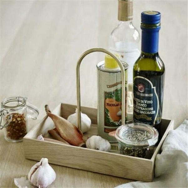 

kitchen storage & organization morden wooden metal deskbox sundries key organizer cosmetic jewelry tray home container decorations