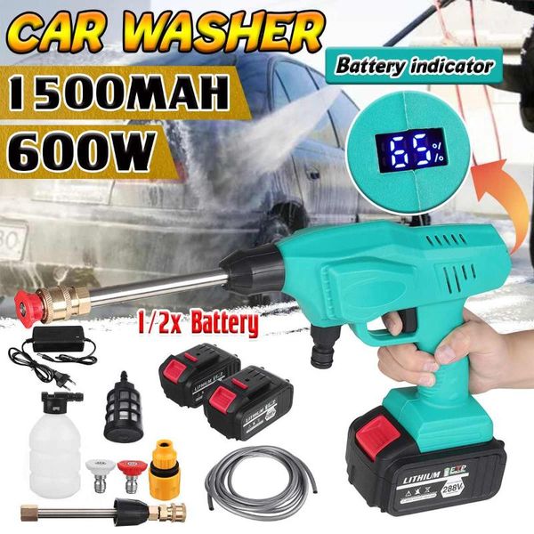 

professional spray guns battery indicator cordless electric car washer machine kit 600w 15000mah portable high pressure washing garden water