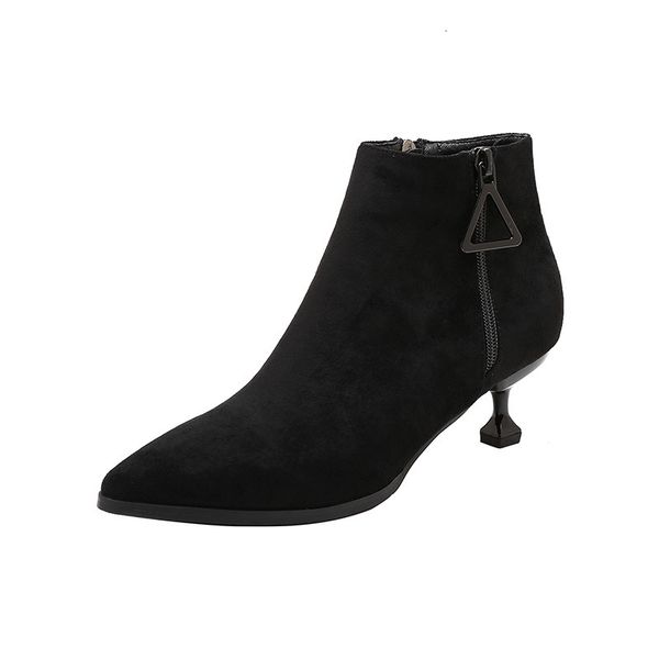 

boots shoes 2021 woman winter raise low, Black