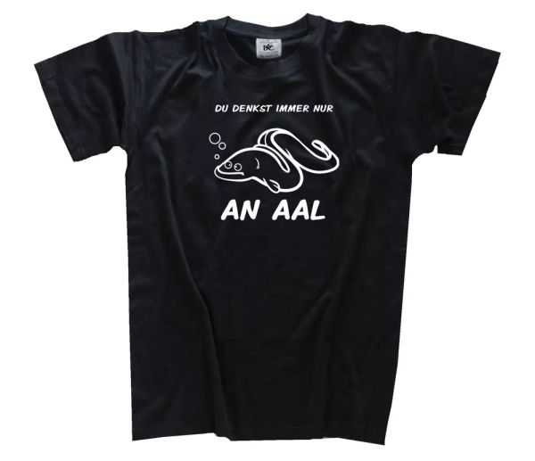 

you think only of eel-angler angling t-shirt s-xxxl, White;black
