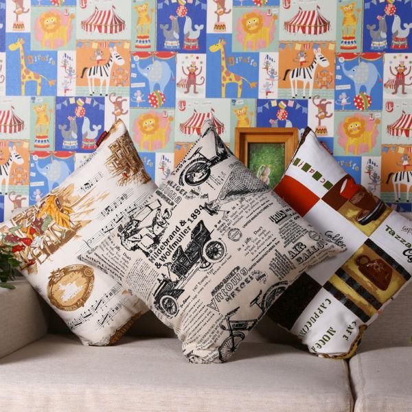 

cushion/decorative pillow cotton canvas wearproof two sided printed pastoral cushion home decor for sofa decorative pillows sea