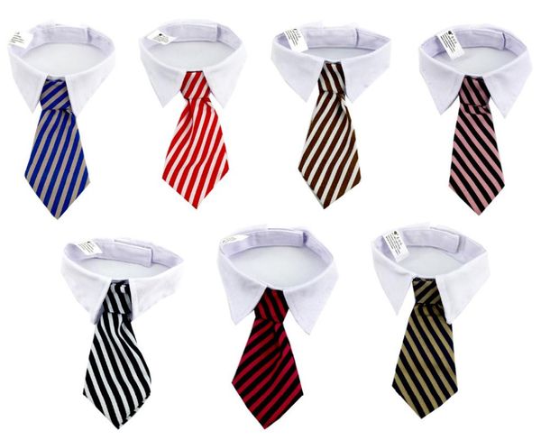 

dog collars & leashes wholesale 50pc/lot stripes ties pet neckties adjustable bowties accessories grooming supplies
