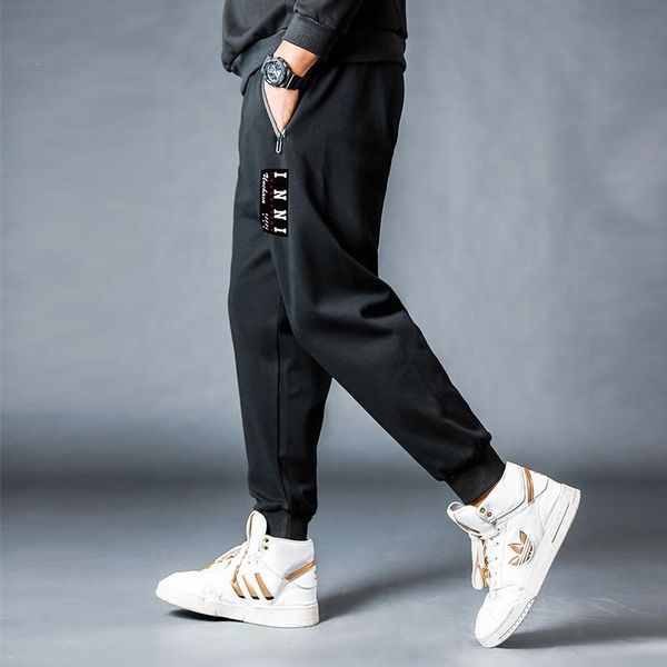 

men's pants 2021 men's leisure black sweatpants cargo plus size spring and summer sports fattening increasing