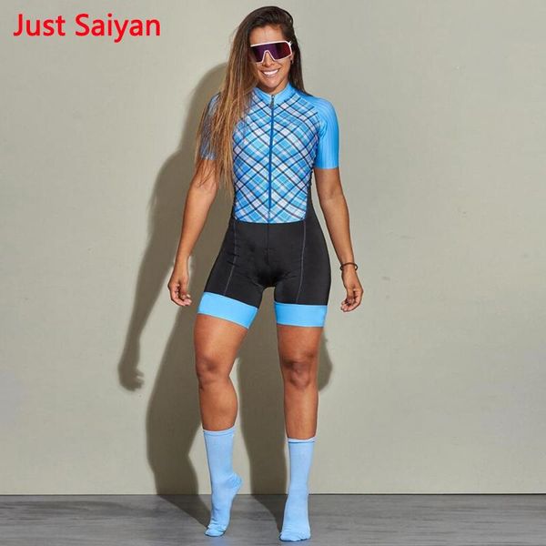 

racing sets summer bicycle jumpsuit triathlon suit women 2021 breathable long and short sleeve cycling jersey mtb riding uniform, Black;blue