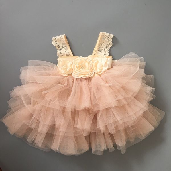 

girl's dresses retail gorgeous rhinestone sashes evening baby girl lace sling princess tutu dress kids formal costume c0228, Red;yellow