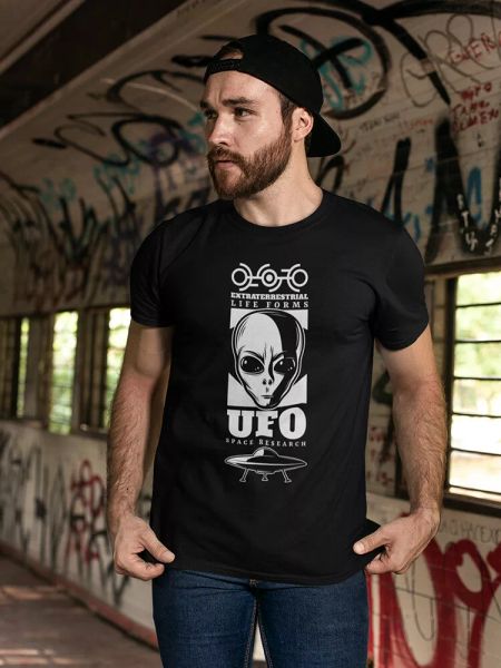 

Vintage Ufo Graphic Tee Men's -Image by Shutterstock, White;black
