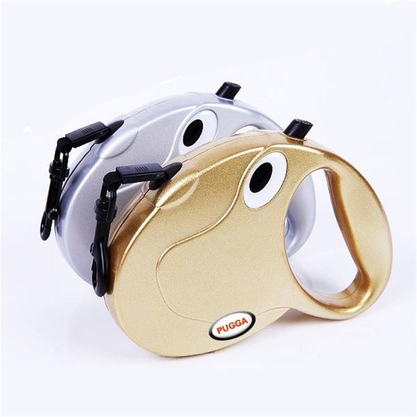 

pet dog snap hook leash long smooth nylon automatic traction rope walker accessories (gold,silver) collars & leashes