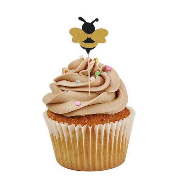 

other festive & party supplies 24 pcs paper cake ers shiny bee cupcake honeybee fruit picks dessert decorative for kid birthday
