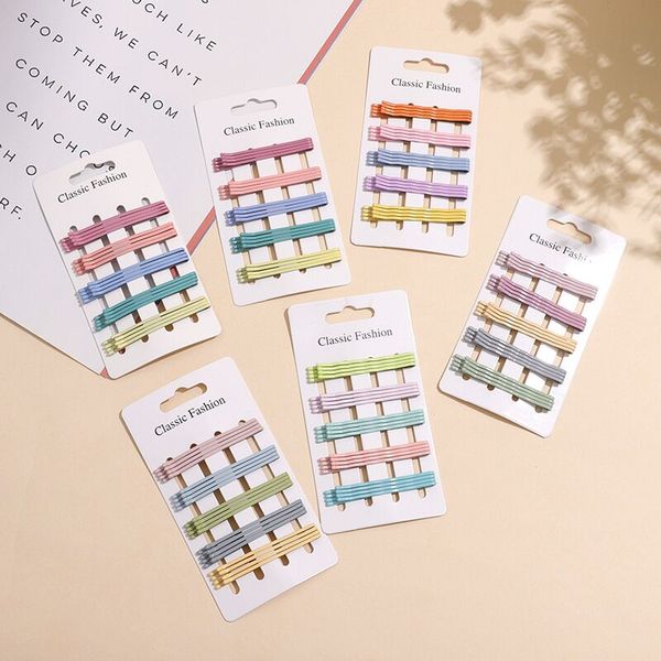 

20pcs/set candy-colored macarons hairpin bang clips 6cm word folder barrette accessories girls sz805, Slivery;white